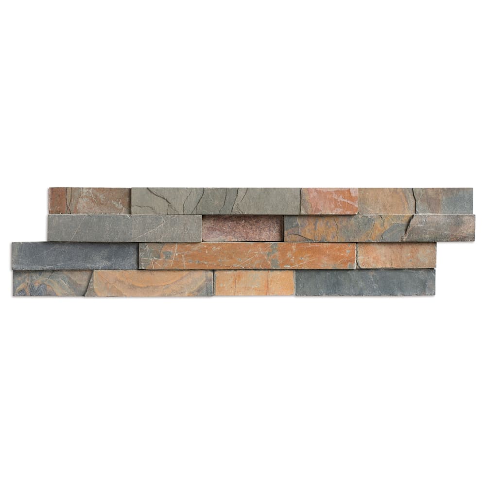 6"x24" Stacked Stone Kayla Multi Jack Slate Tile 6"x24" Stacked Stone Kayla Multi Jack Slate Tile