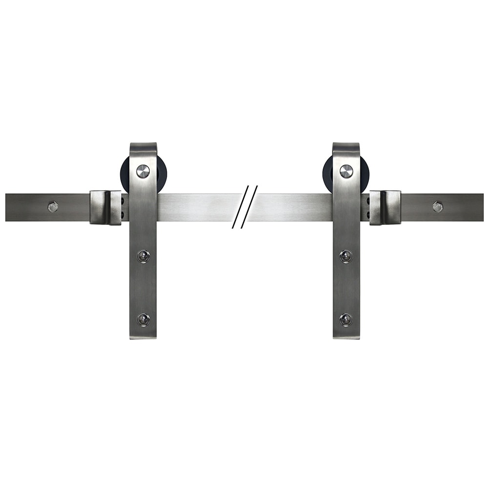 Barn Door Track Hardware Kit 72 Nickel Sku 4520185 Barton S Home 4520185 Barn Door Hardware Kit Nickel