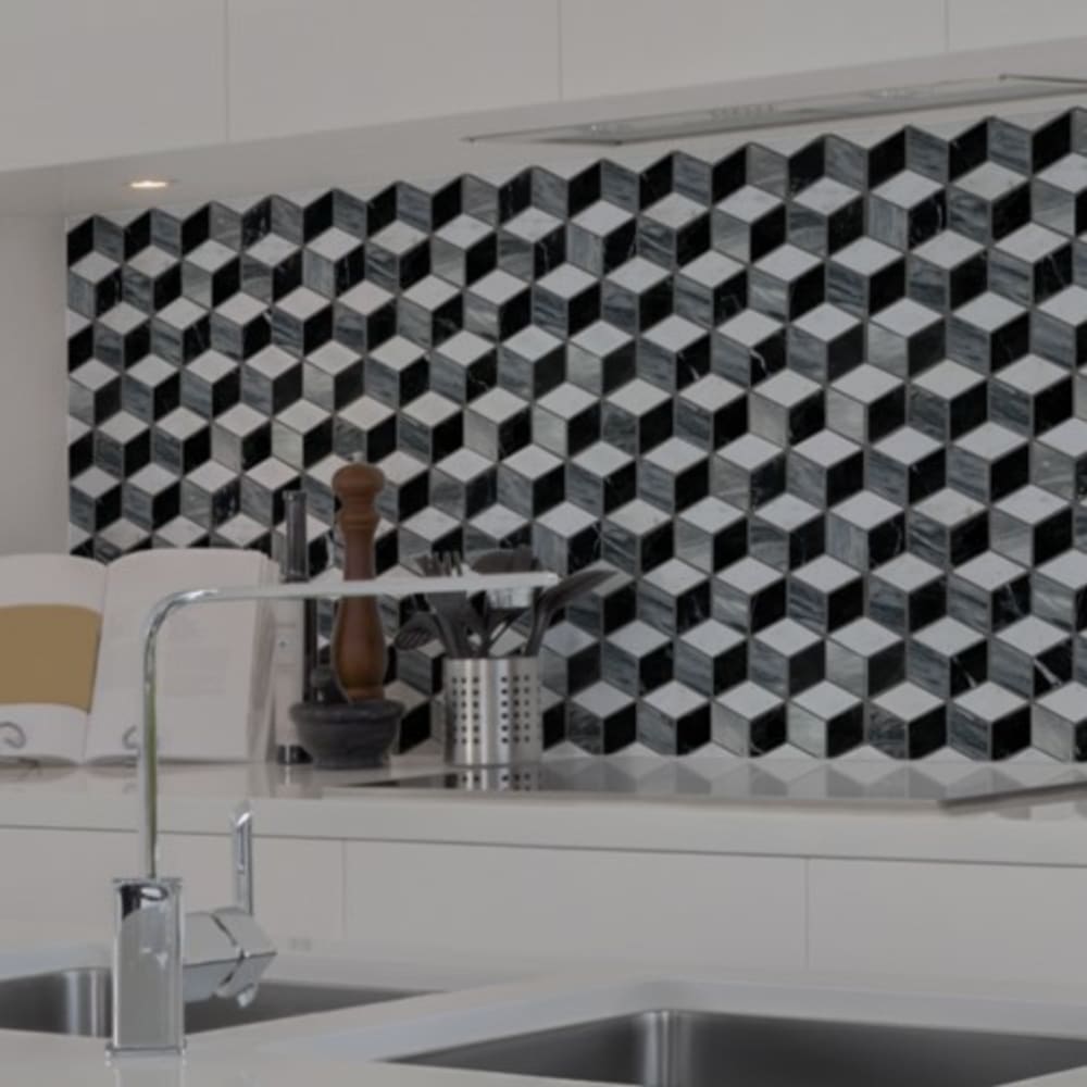 Mosaic Tile Midnight Vertex Polished Mosaic Tile Midnight Vertex Polished