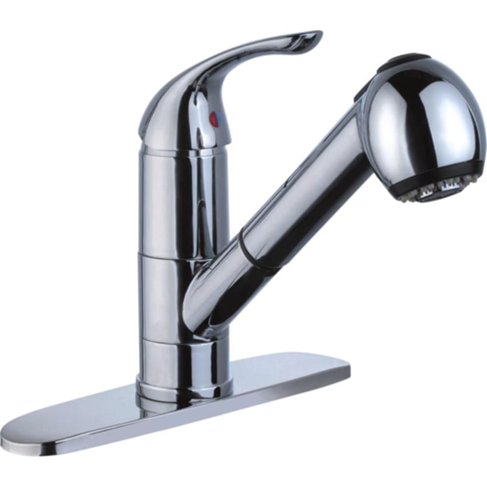 Single Lever Pullout Kitchen Faucet, Chrome | Home Outlet