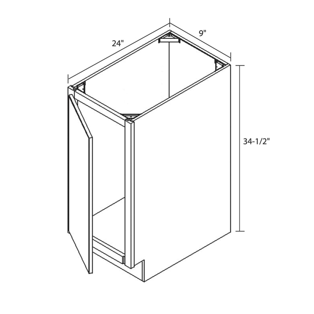 Leedo Canyon Tru White Shaker 9" Full Height Base Home Outlet