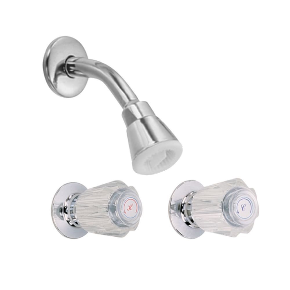 Two Handle 8 Inch Shower Faucet Only Polished Chrome finish Brass Construction Duraseal Washerless Cartridge Acrylic Handles 24 Gauge 8020170 Bath, Bathroom Faucets