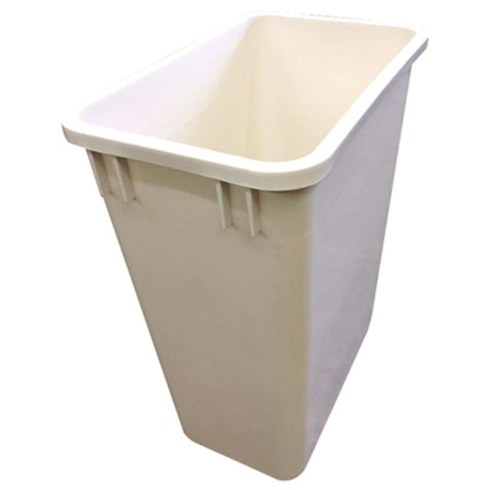For use with trash bin pullout systems, sold separately. Use white or green top to separate waste from recycling 5049021 Trash Bin 35 quart White