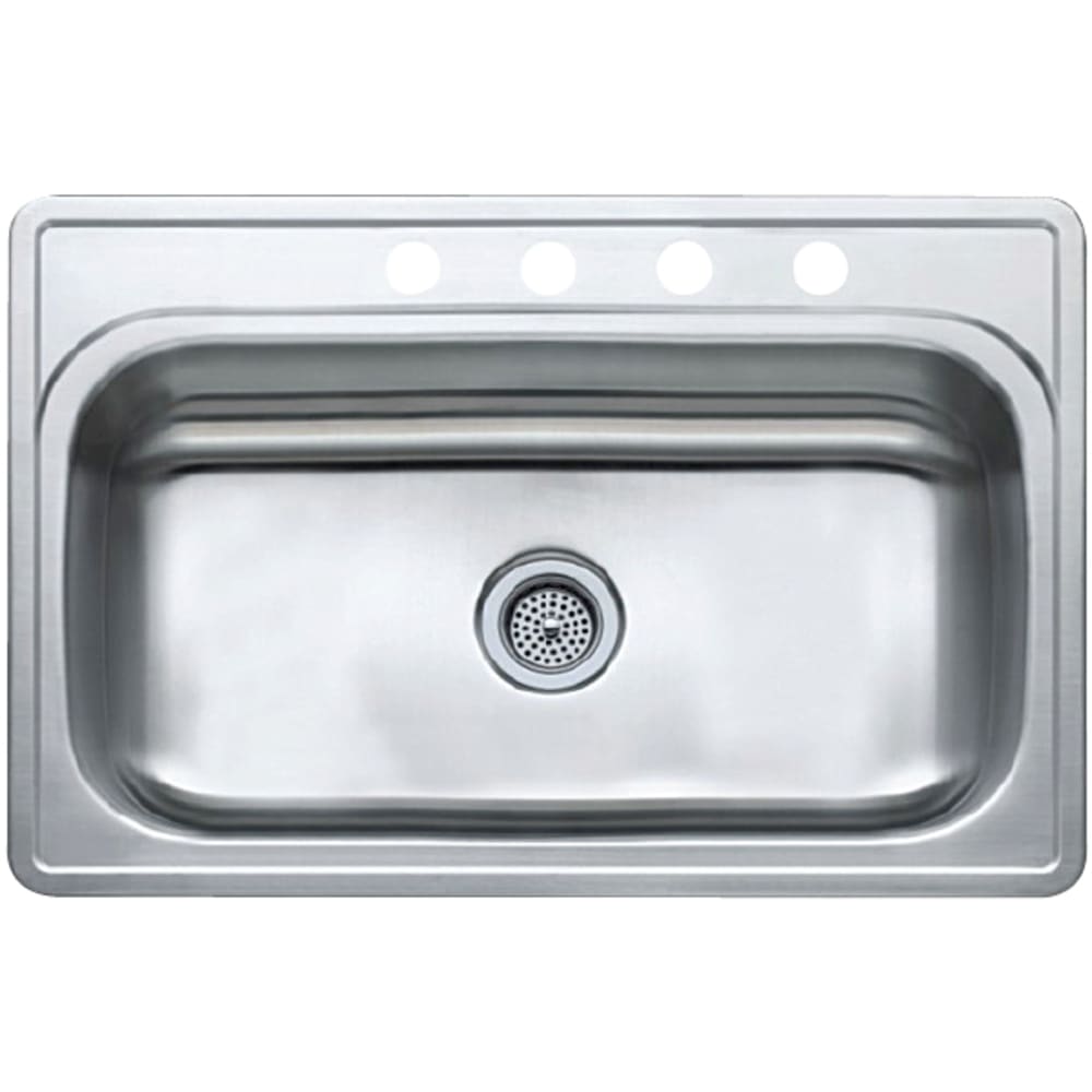 33X22 9.5" Deep Single Bowl Satin Stainless Steel Sink 33X22 9.5" Deep Single Bowl Satin Stainless Steel Sink