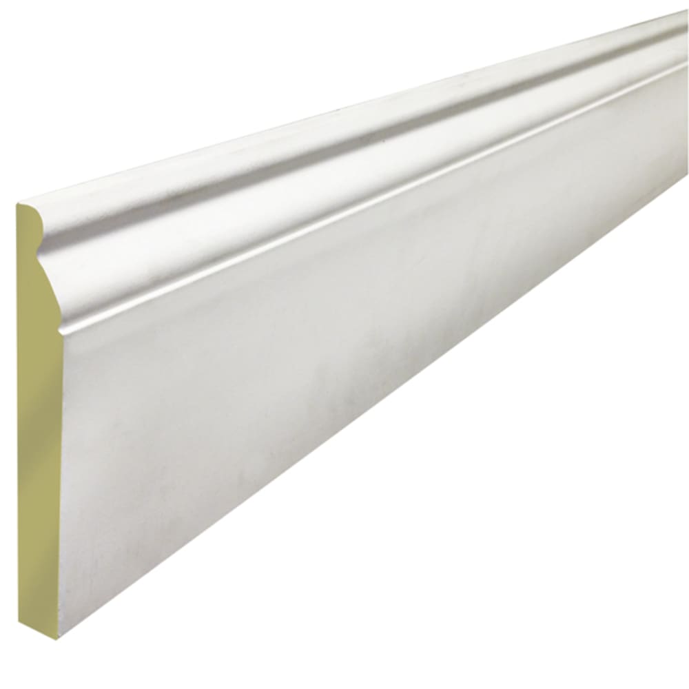 Decorative trim used where walls meet the floor. Speed baseboard moulding is higher on the wall and covers more wall defects. Ready to paint. 45041866 Moulding, Primed