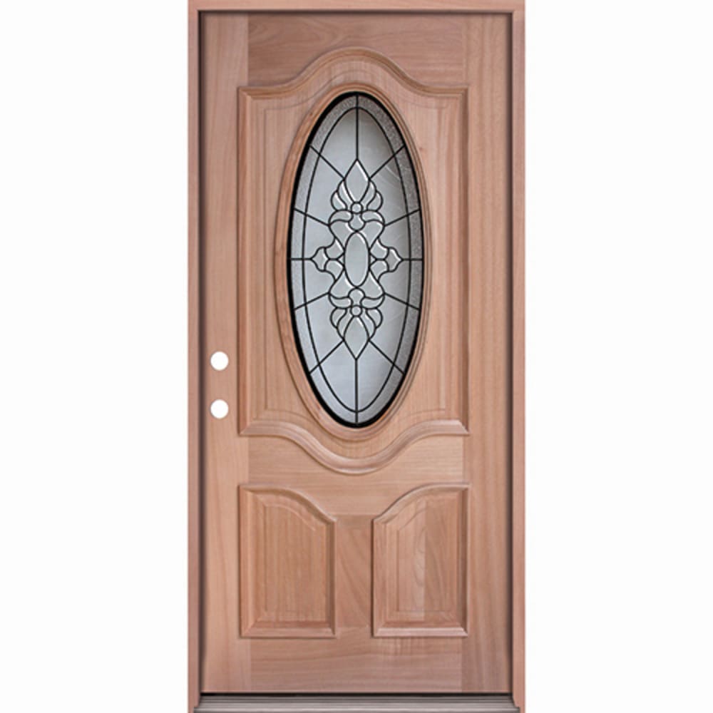 Oval Insulated Glass Insert And Decorative Patina Black Caming Pattern Right Hand Ready to install Completely assembled with 4 9 16 4526175 Doors, Door Units Exterior