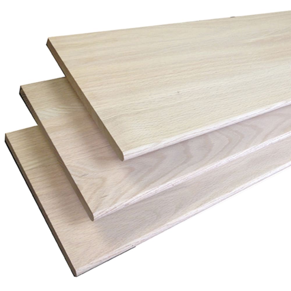 Genuine American Oak Edge glued for stability Unfinished and ready to stain and or varnish Interior use Also great for shelving 4598142 Pine , Oak , Vinyl Boards, Stair Treads