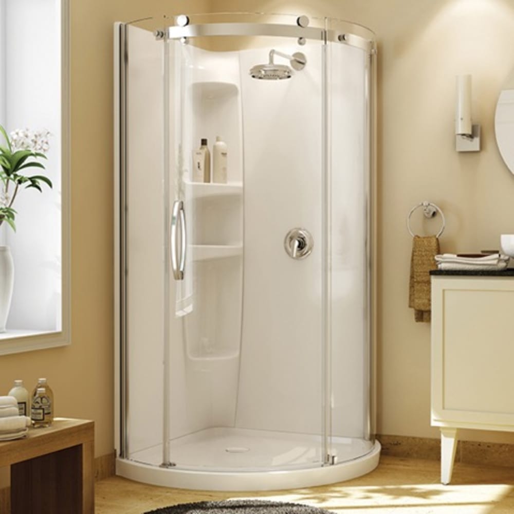 Maax Olympia 36 Round Shower Door W White Base