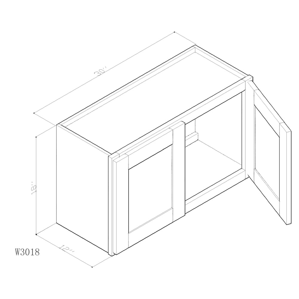 Cabinet White Shaker W3018 Cabinet White Shaker W3018