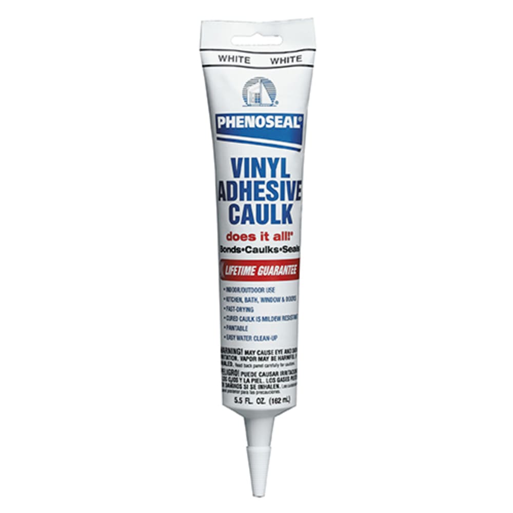 Phenoseal White Vinyl Adhesive Caulk Home Outlet