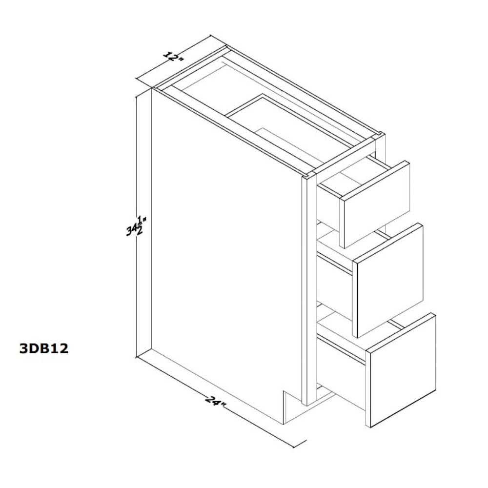 Unfinished Oak 12" Drawer Base Barton's Home