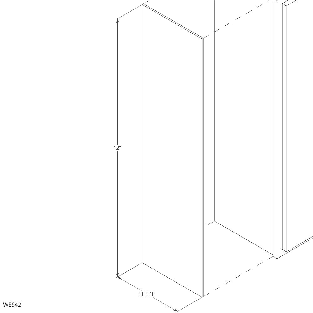 Unfinished Oak 42" Wall End Panel Home Outlet