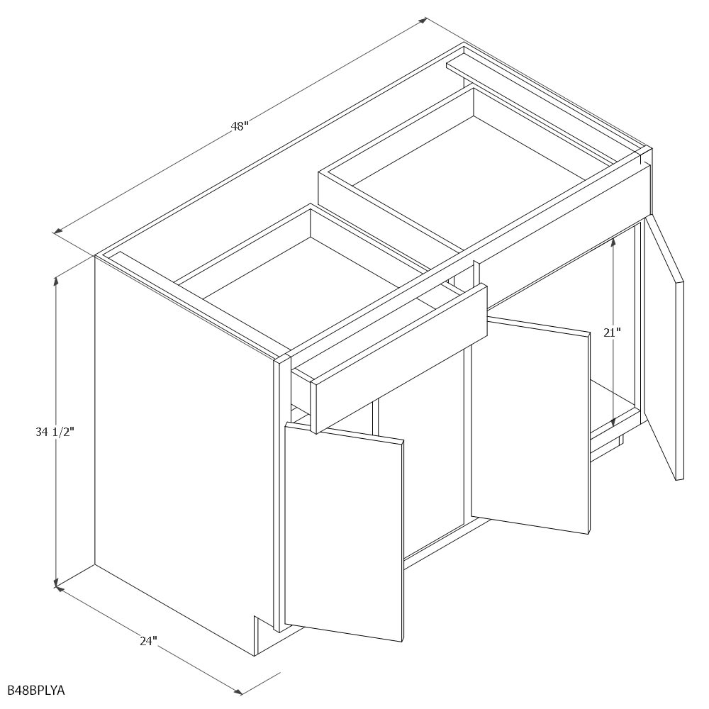 Smart Brighton Pecan 48" Base Cabinet | Home Outlet