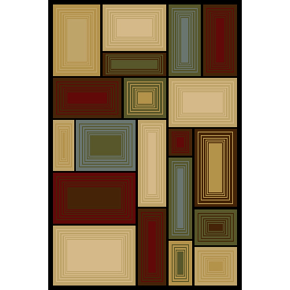 Machine made in the USA from 100 Olefin Heat Set fibers Prism Multi is a modern design with bold colors 5544977 Flooring, Rugs - Mats