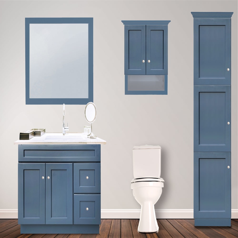 Ghi Concord Blue Shaker Vanity 36 X 30 Mirror Home Ghi Concord Blue Shaker Vanity 36 X 30, Gray Shaker Vanity Cabinets Mirror