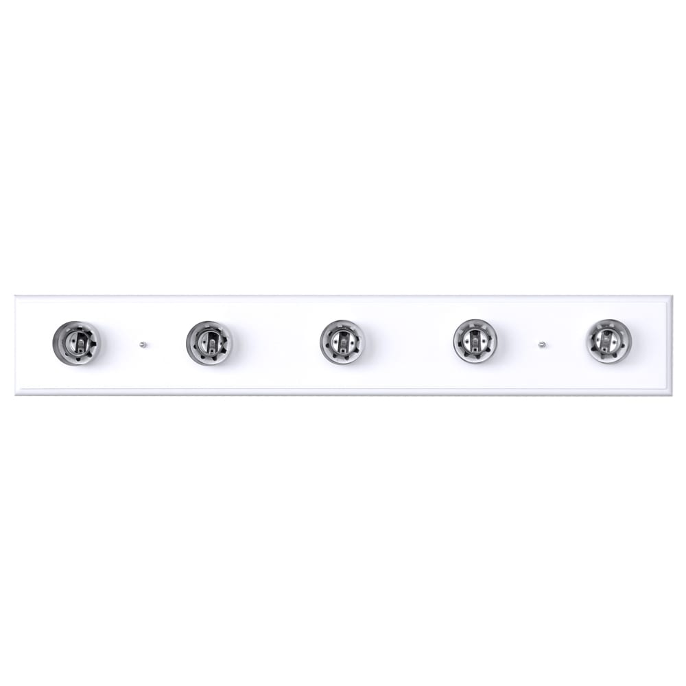 Part of our harbor white vanity and bath collection. Bulbs sold separately. Available in all Bargain Outlet locations & Surplus 50240110 HARBOR WHITE 30 LIGHT BAR
