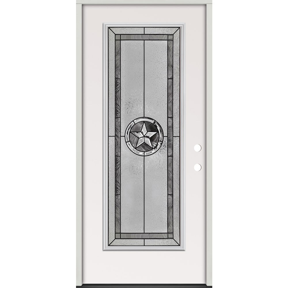 Energy efficient insulated exterior door unit. Completely assembled in primed wood frame with full weatherstripping and fixed sill. 45320055 36 Full Lite Prehung Exterior Steel Door Unit Left Hand