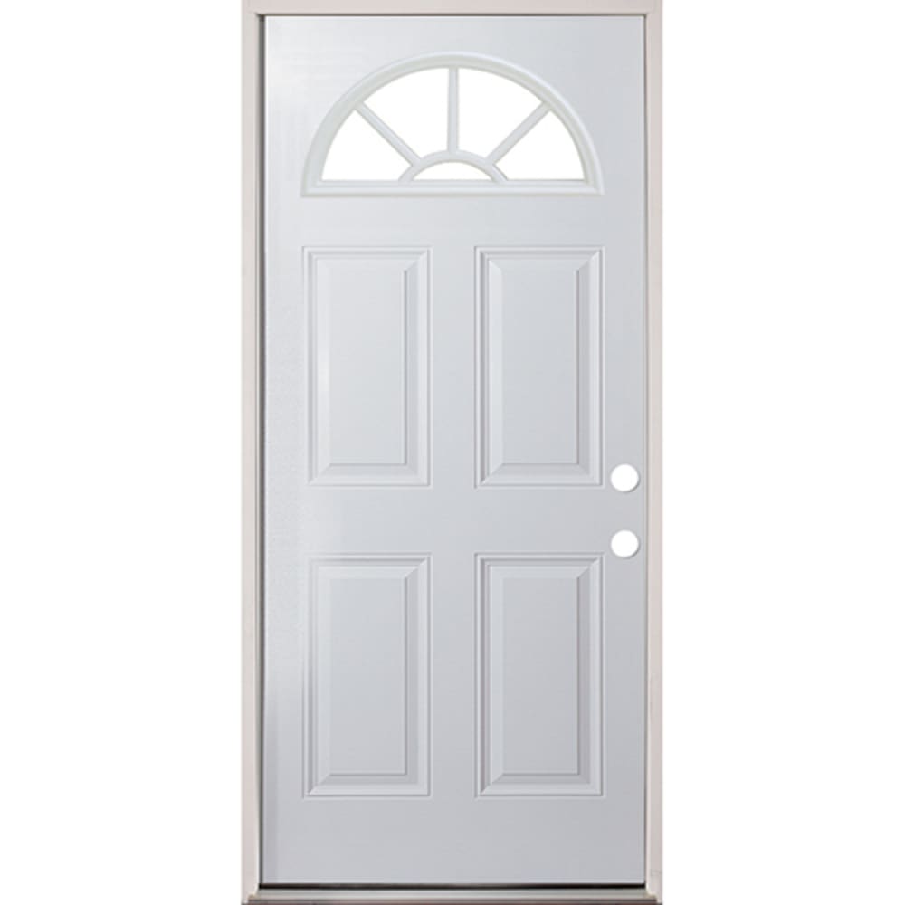 32&quot; LH Fan Lite Exterior Steel Door Home Outlet