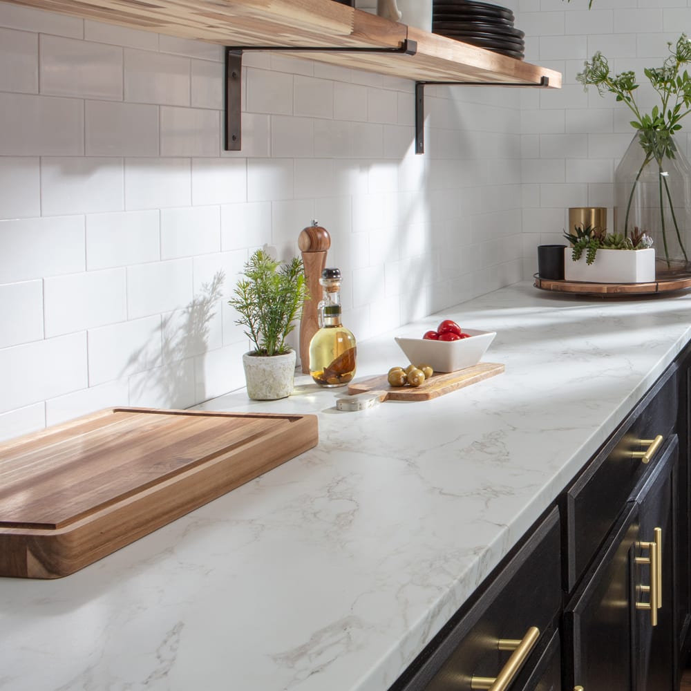 Stretta White Marble 4' Laminate Countertop Home Outlet