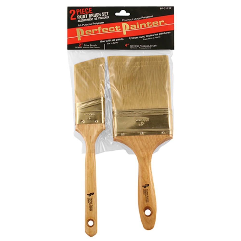Perfect Painter Sets Tapered formulation of 100 pure gold polyester filaments and gold colored ferrules Clear lacquered hardwood 6610003 Paint Sundries, Brush Sets