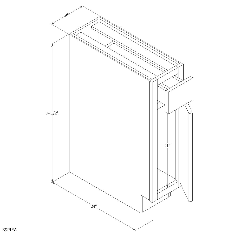 Unfinished Poplar Shaker 9" Base Home Outlet
