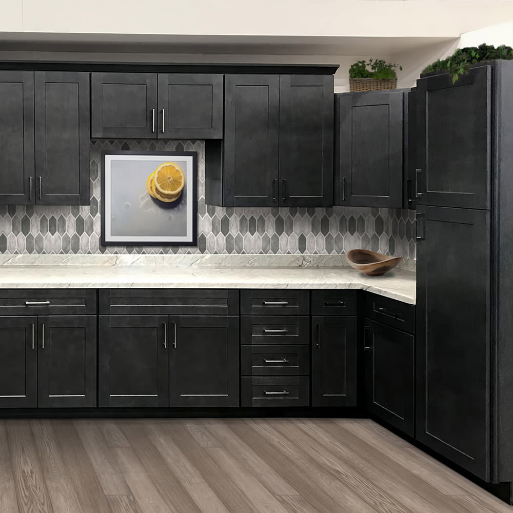 CraftMark St. Paul Gray Shaker Kitchen Room Scene CraftMark St. Paul Gray Shaker Kitchen Room Scene
