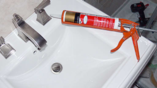 caulking on sink