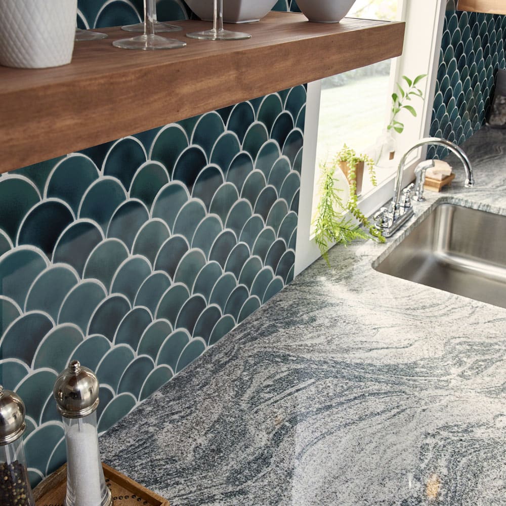 Mosaic Tile Azul Scallop Mosaic Tile Azul Scallop