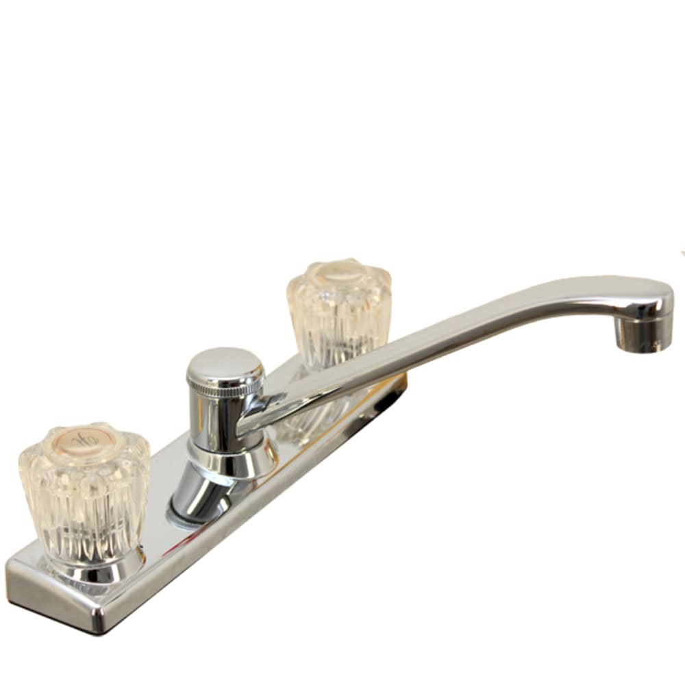 Two acrylic handles high spout faucet without sprayer Deck plate installtion compatible with one or three holes 8020135 Kitchens, Kitchen Faucets