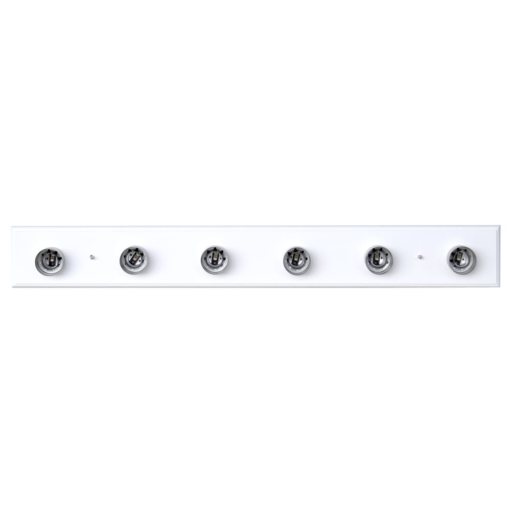 Part of our harbor white vanity and bath collection. Bulbs sold separately. Available in all Bargain Outlet locations & Surplus 50240111 HARBOR WHITE 36 LIGHT BAR