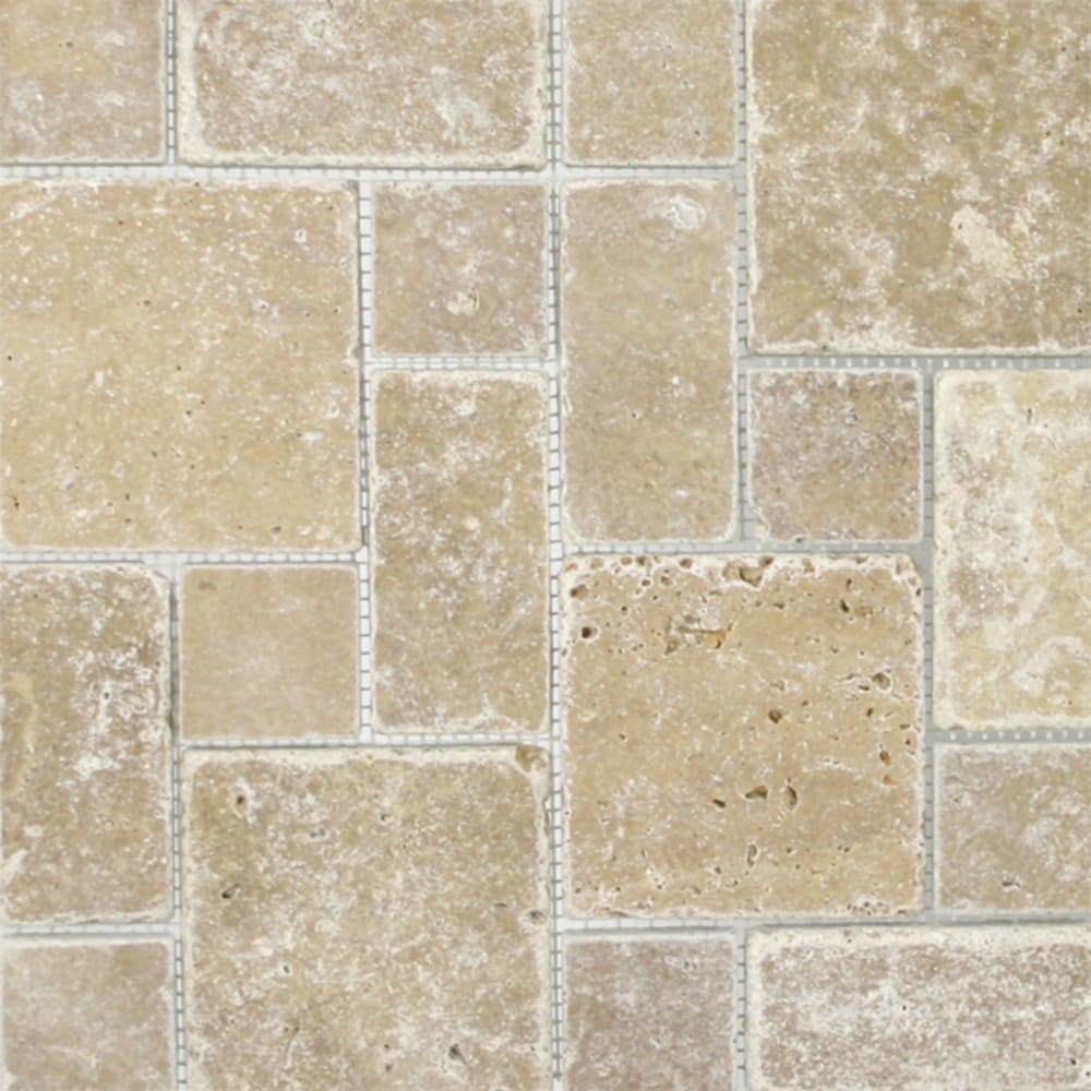 Mosaic 12"x12" Pattern Noce Travertine Mosaic 12"x12" Pattern Noce Travertine