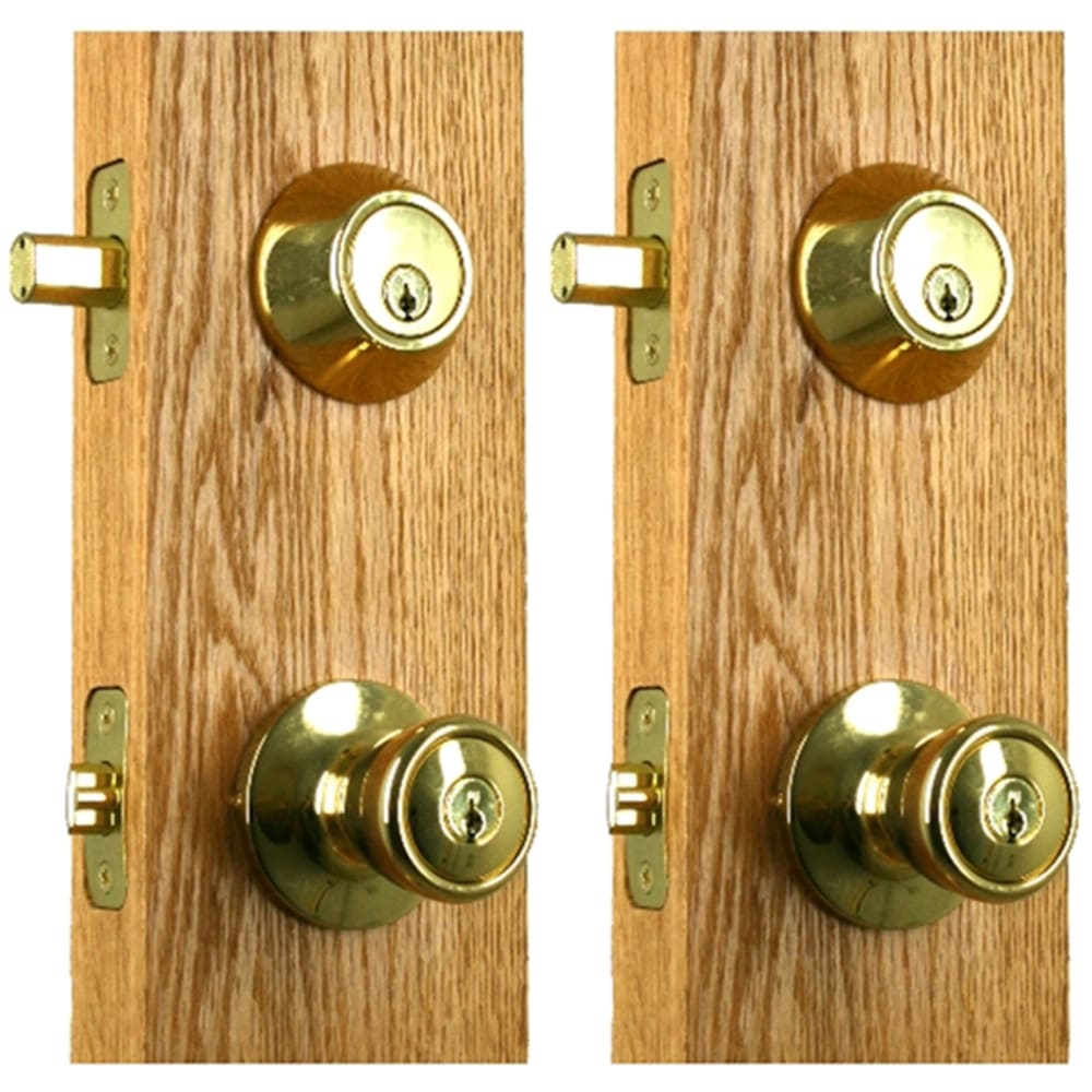 Newgard Tulip Polished Brass Entry Combo Knob 2-pack Newgard Tulip Polished Brass Entry Combo Knob 2-pack