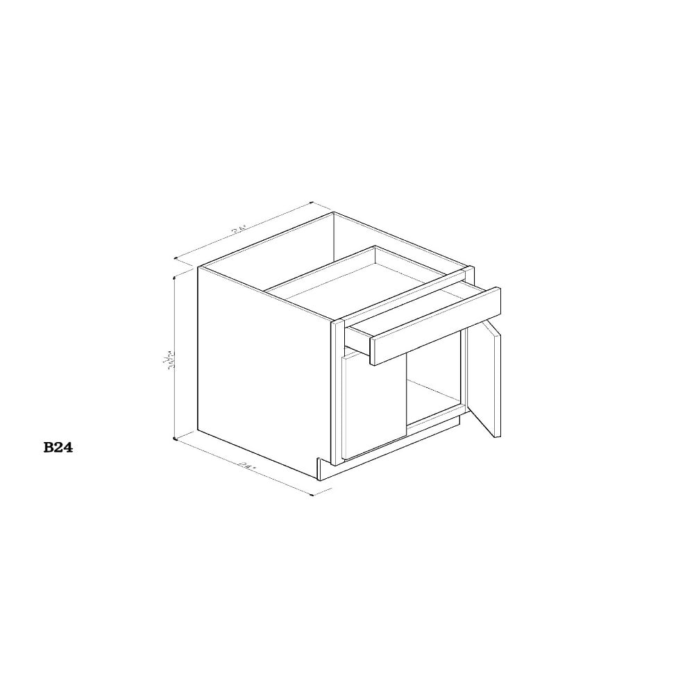 GHI Arcadia Linen White Shaker 24" Base Home Outlet