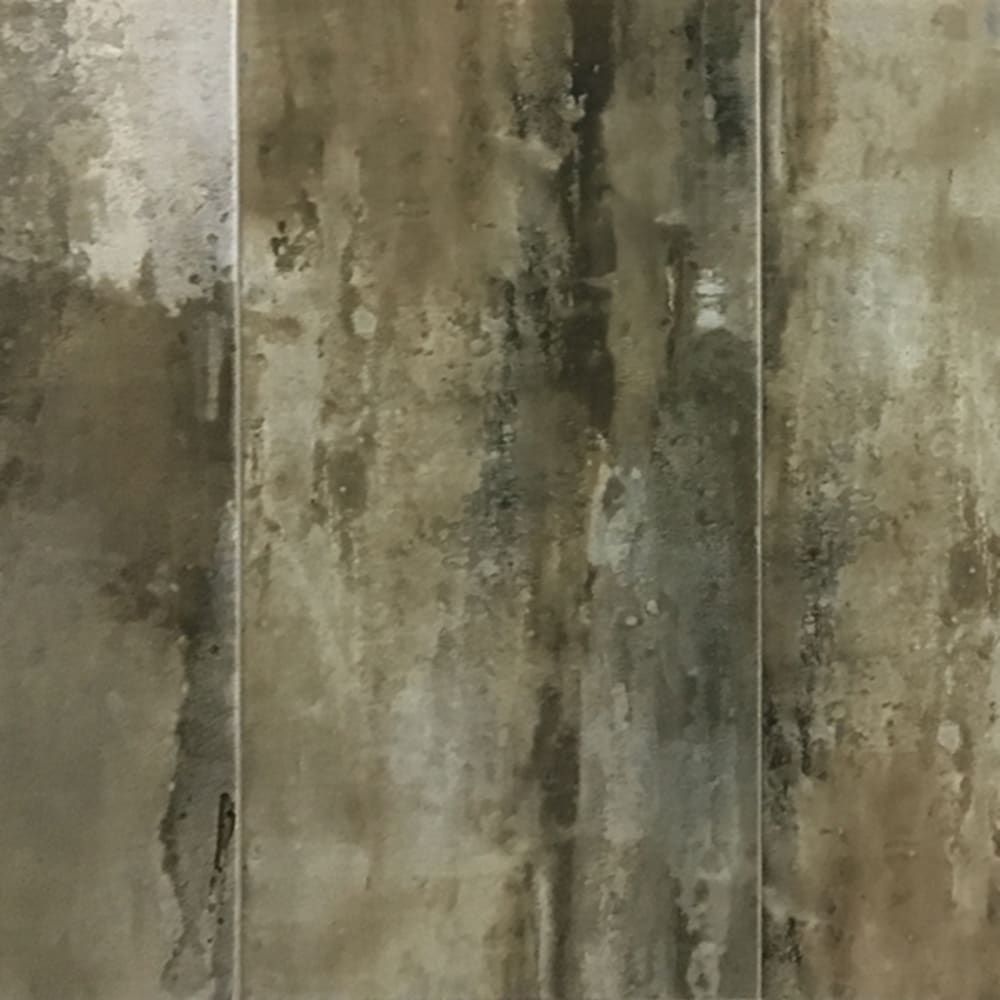 This 15" X 30" large format tile is an exciting new design that brings versatility to any room. The mixture of metallic grays and earthy 5534006 Nation Camouflage 15x30 Porcelain Tile