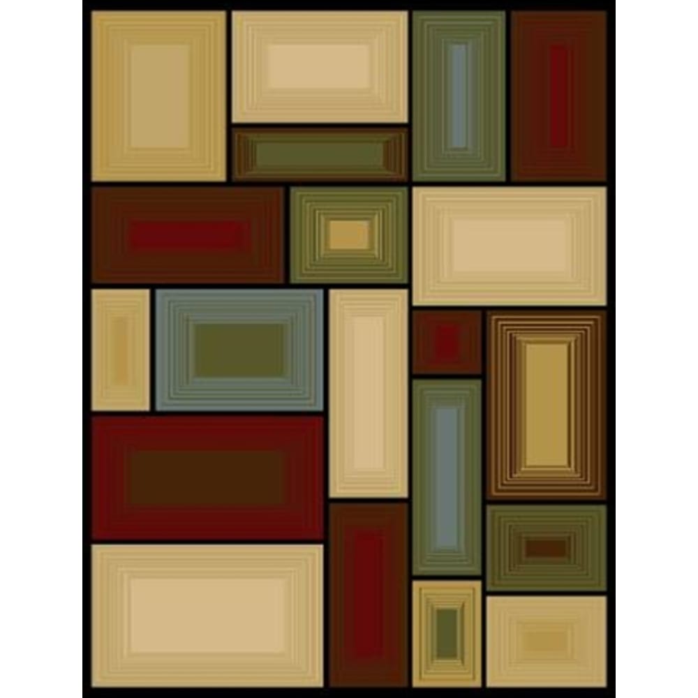Machine made in the USA from 100 Olefin Heat Set fibers Prism Multi is a modern design with bold colors 5544978 Flooring, Rugs - Mats