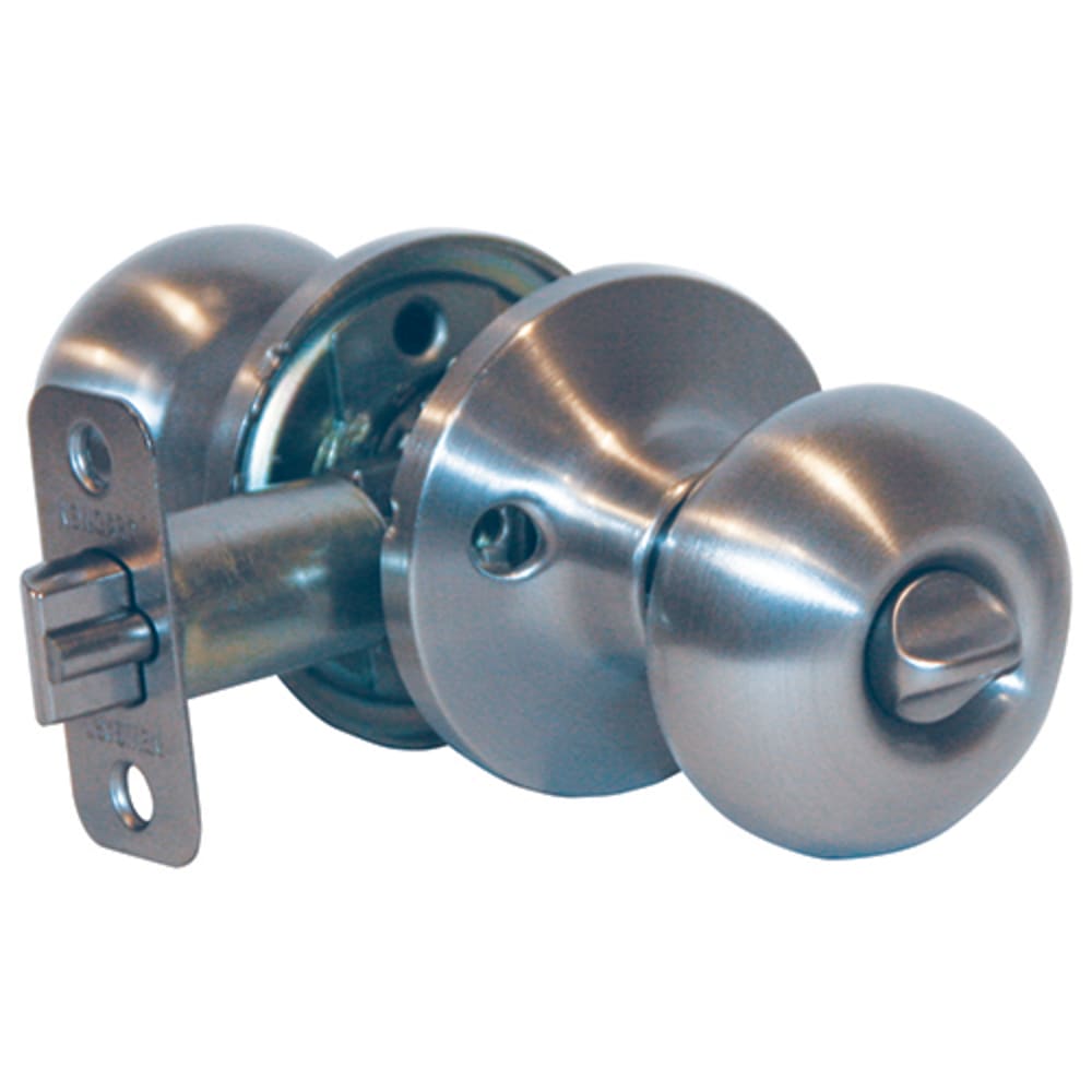 Newgard Mushroom Satin Nickel Privacy Knob. Features include a 25 year warranty on parts and finish. Newgard locks meet or exceed ANSI 7528728 Privacy Lockset Mushroom Satin Nickel