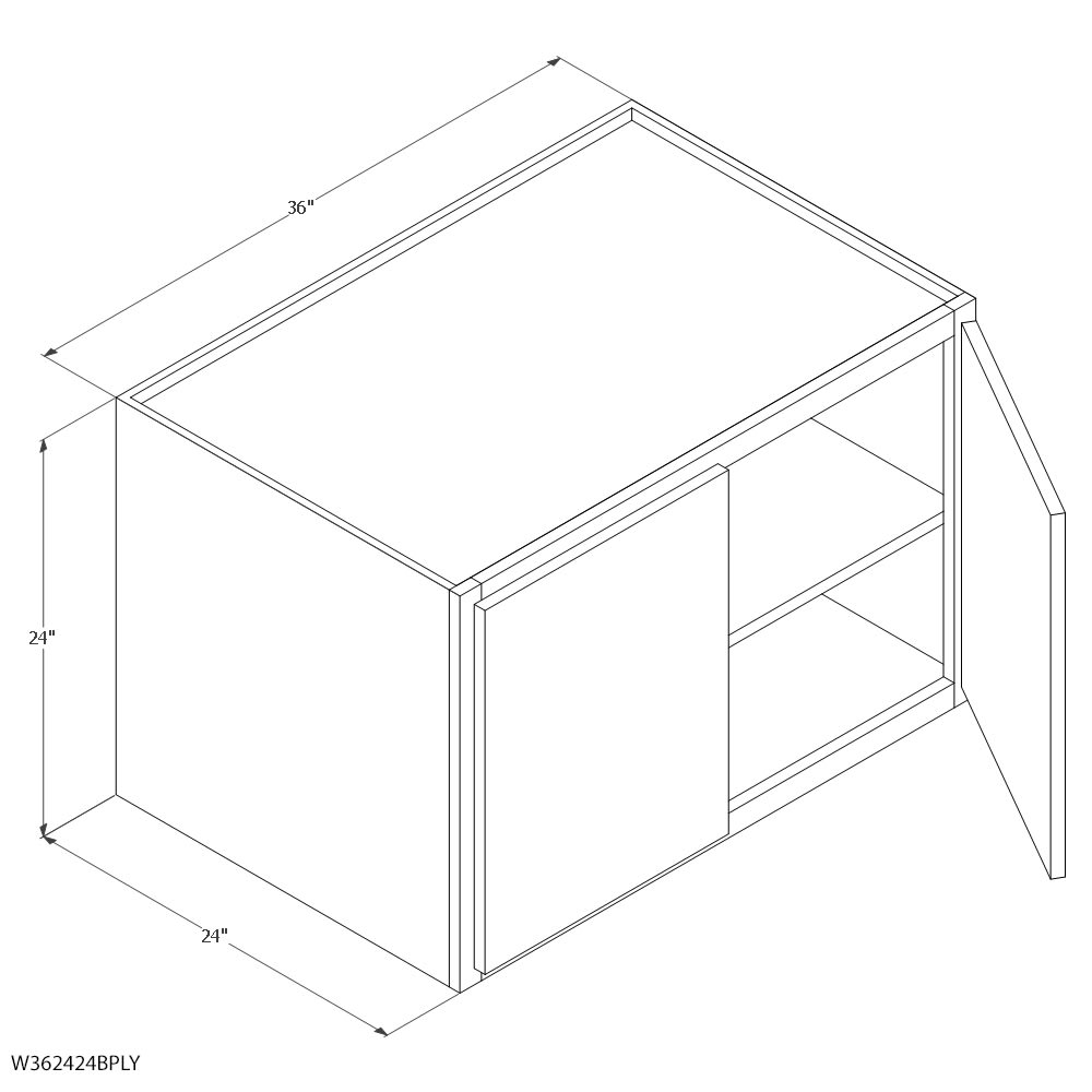 Cabinet Brighton Pecan W362424 Cabinet Brighton Pecan W362424