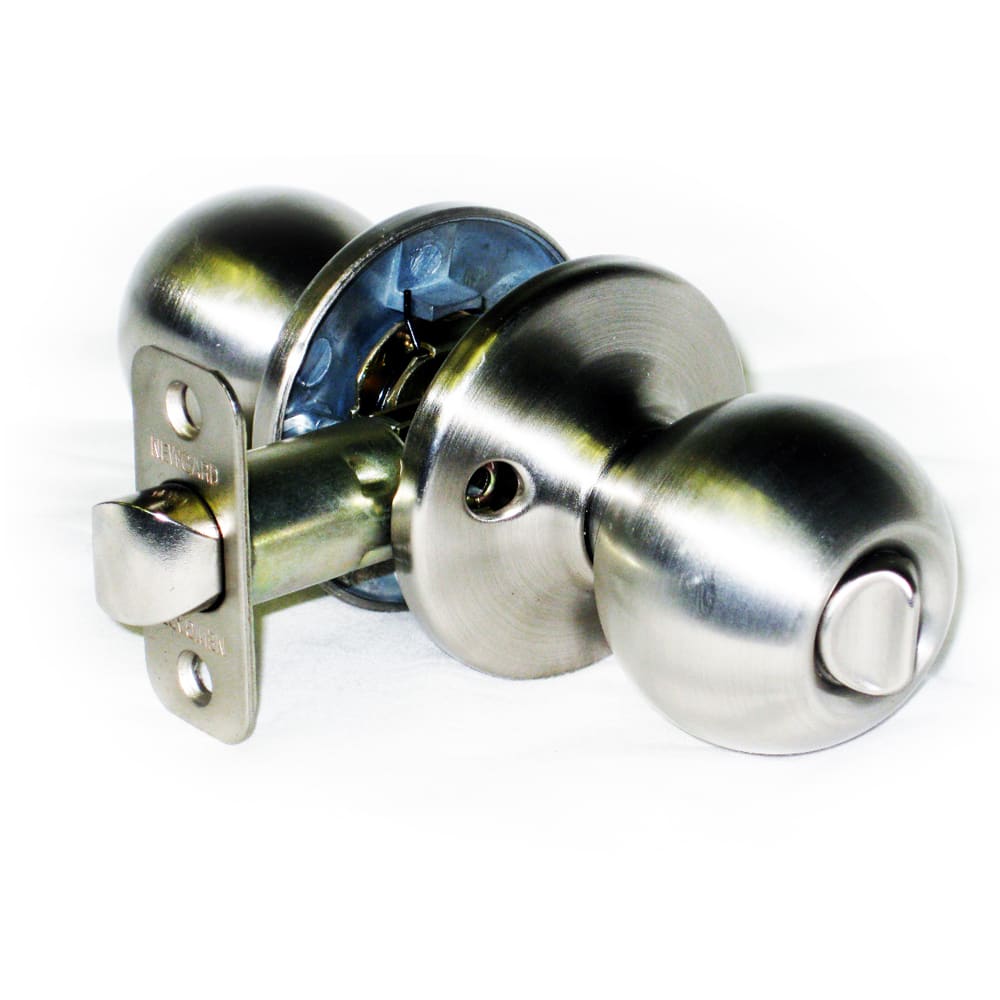 Newgard Ball Satin Nickel Entry Knob. Features include a 25 year warranty on parts and finish. Newgard locks meet or exceed ANSI Grade 3 7528234 Entry Ball Lockset Satin Nickel
