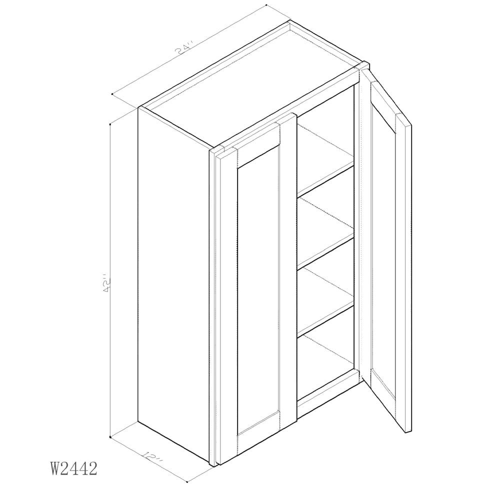 Cabinet White Shaker W2442 Cabinet White Shaker W2442
