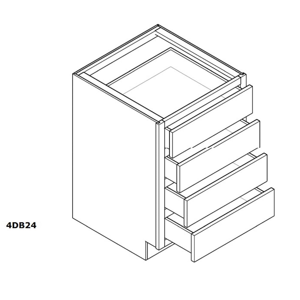 Unfinished Oak 24" FourDrawer Base Home Outlet