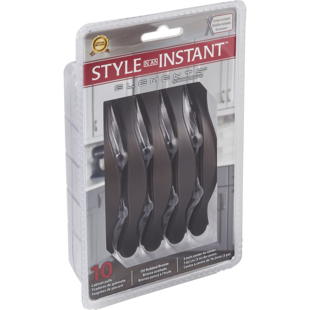 Gatsby Cabinet Pull 3" Dark Brushed Antique Copper 10 pack