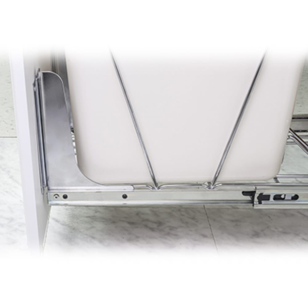 Attaches pullout trash can rack assembly to the base cabinet door. 5049023 Pullout Trash Bin Door Mounting Kit