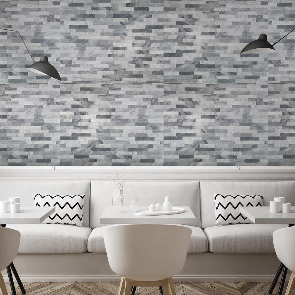 Ledger Opal Gray Leather Stone Facing