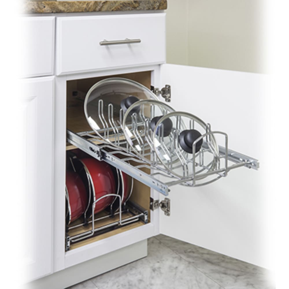 Convenient way to keep lids organized and access just what you need. Fits 15" base cabinet 5049047 Pullout Lid Organizer