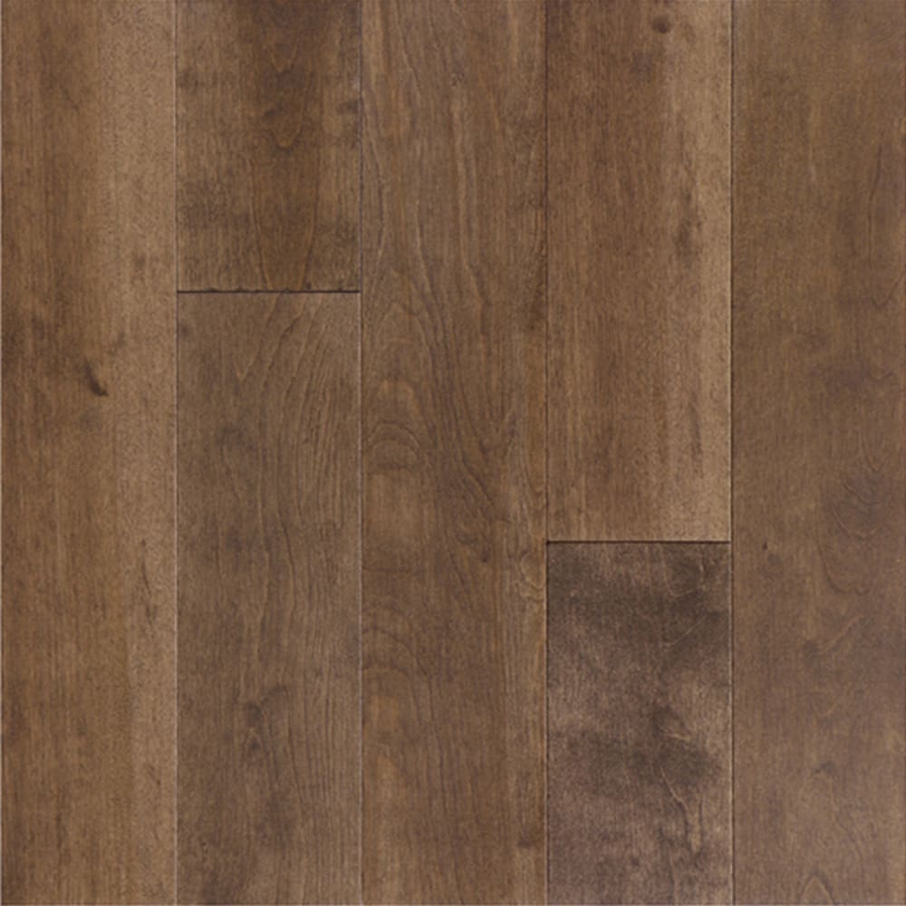 Stained in a medium-brown tone and finished with a light distressing. This flooring provides the benefits of hardwood with the simplicity 5548136 Cocoa Birch Antique Engineered Hardwood Flooring