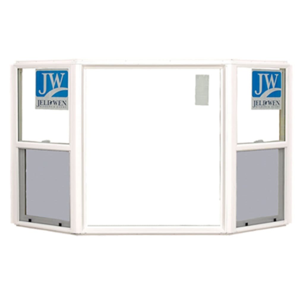 3 4 high performance Low E insulated glass for energy efficiency Single hung flankers Screens included White Rough opening 55 15 5417472 Windows, Bay, Bow, Triple Picture Windows