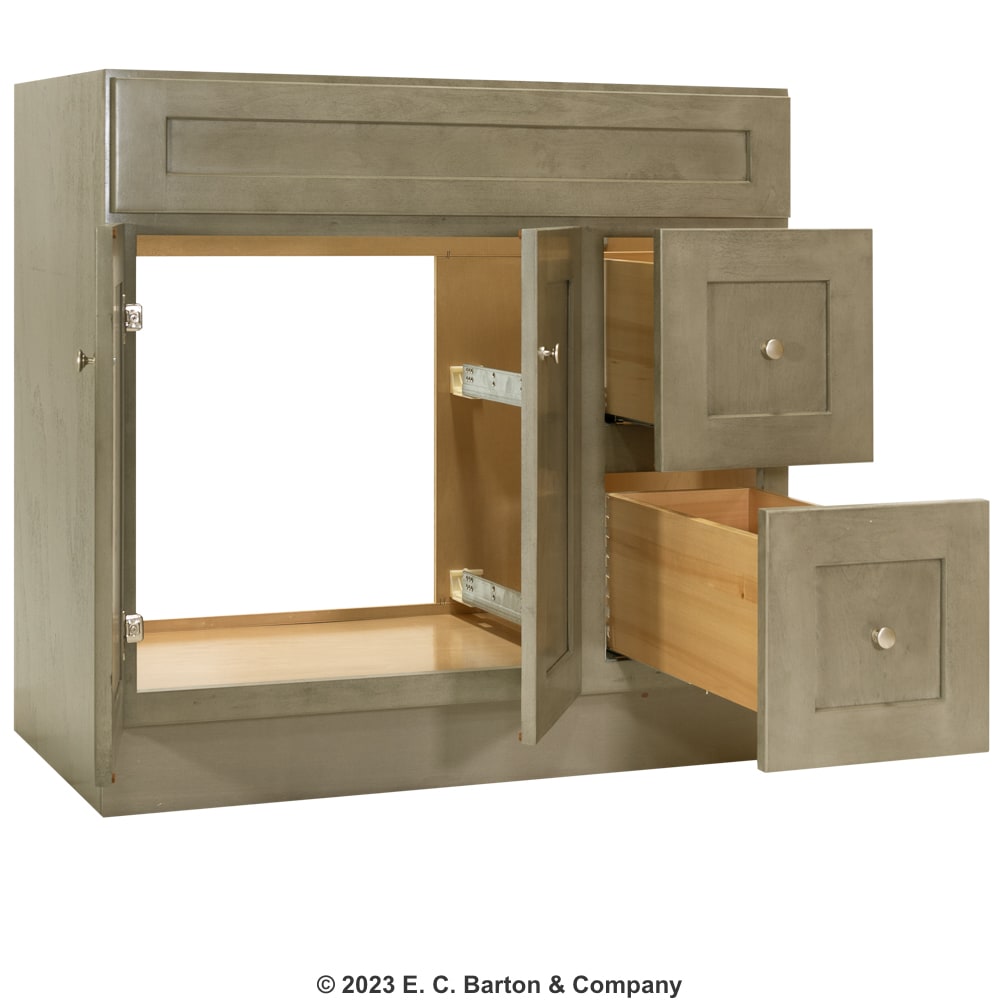 North Timber Driftwood Gray Shaker 36" Vanity Base Home Outlet