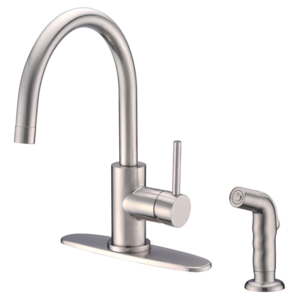 Brushed Nickel Gooseneck Kitchen Faucet With Spray Home Outlet