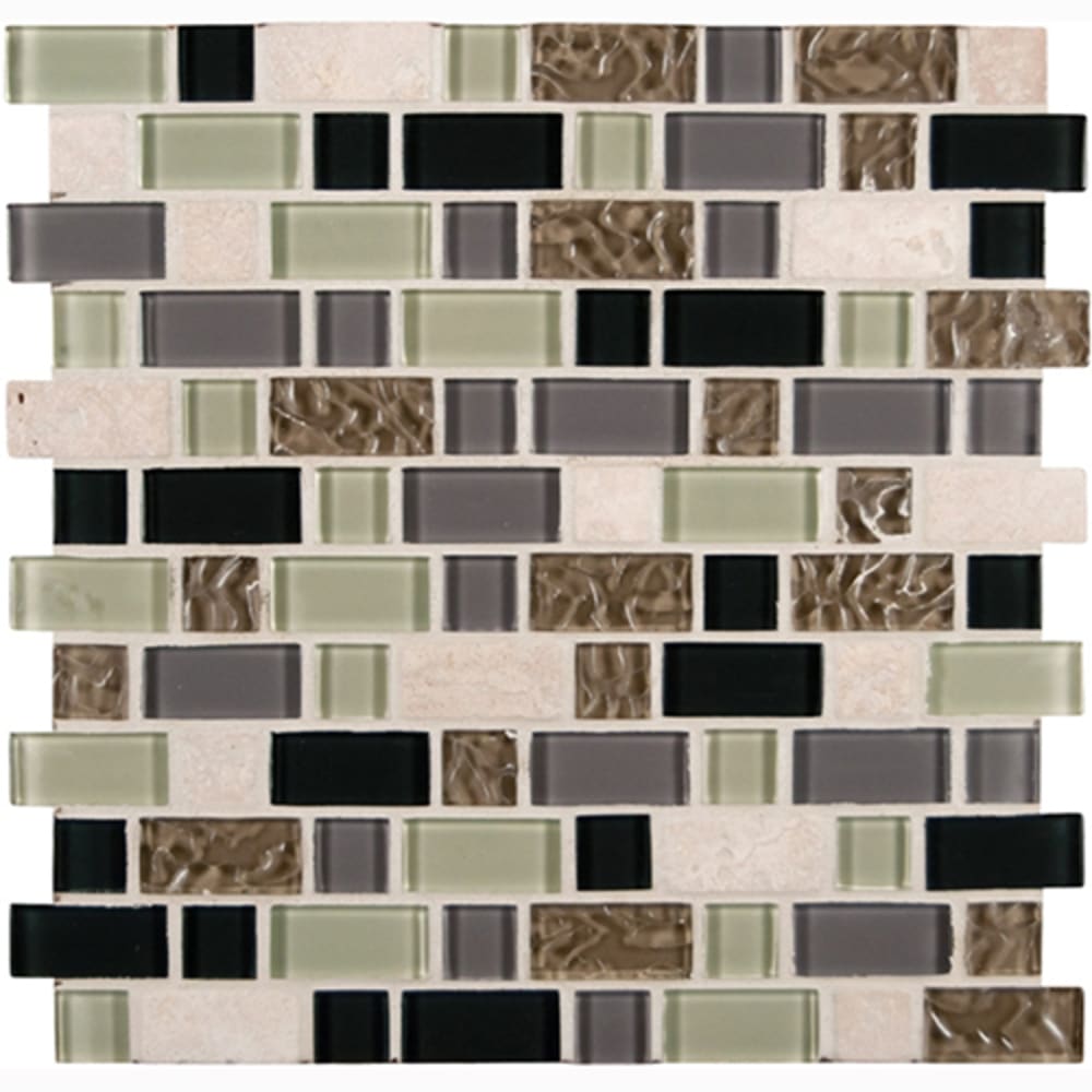 Glass/Stone blend Mosaic Wall Tile. Create the ultimate retreat with Stonecrest. This versatile blend of crystal glass, foil glass, and 5536589 Stonecrest Glass Stone 12x12 Mosaic Tile