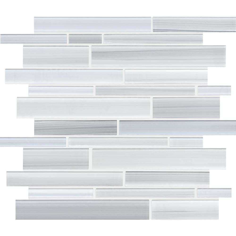 Ice colored glass strips designed into a modern stylish mosaic tile Perfect for bathrooms or a kitchen backsplash 5536566 Flooring, Natural Stone